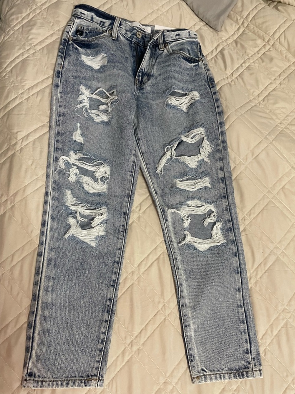 KanCan Light Blue Distressed Boyfriend Jeans